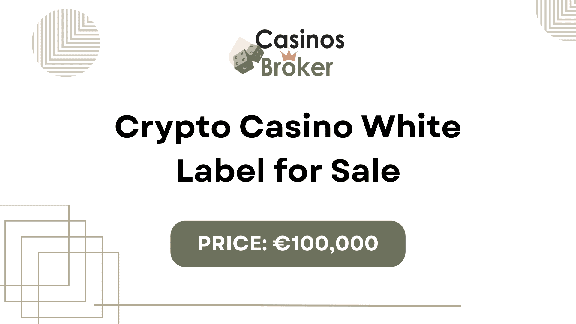 Crypto Casino White Etichetă de vânzare