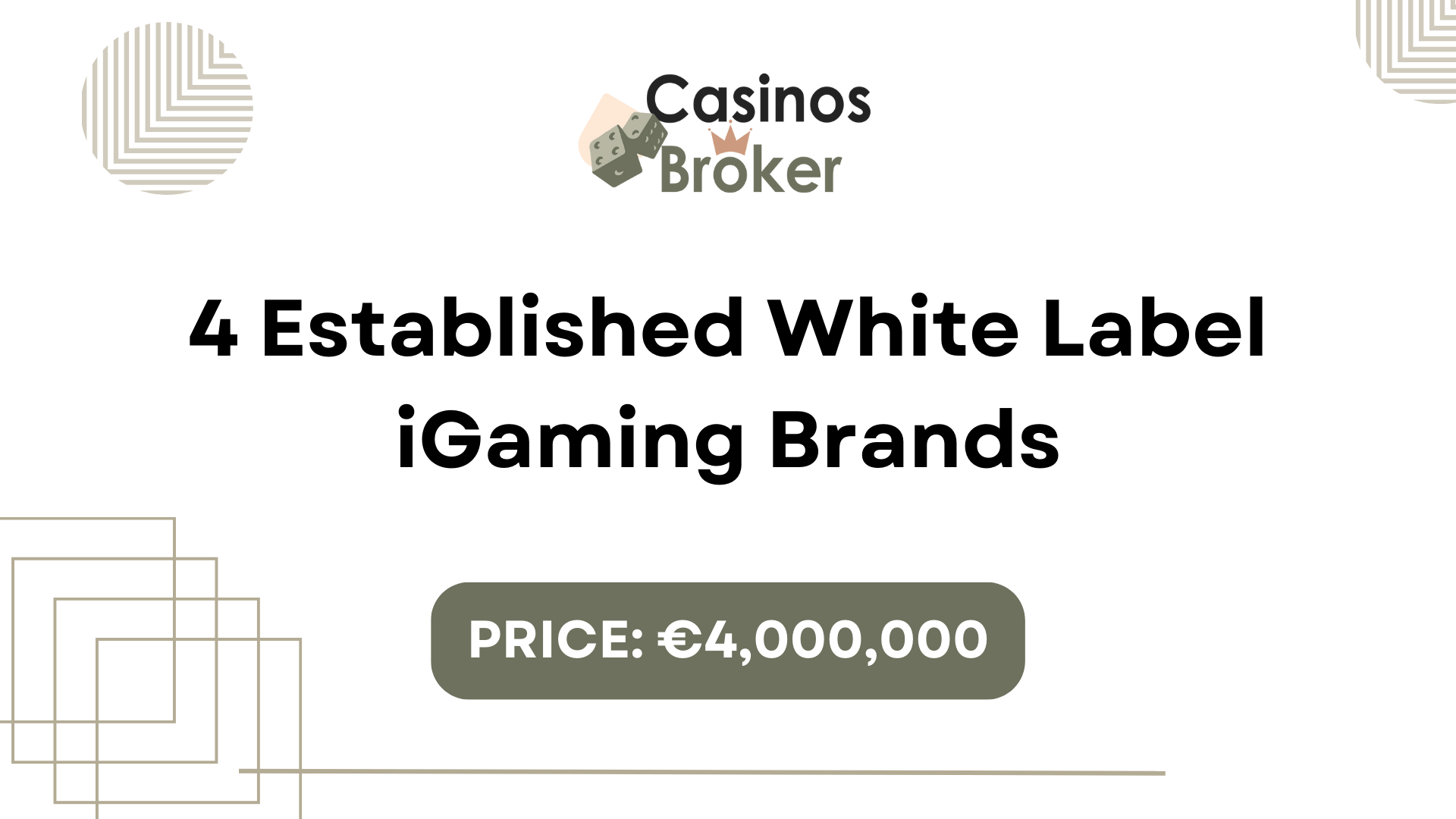 Portfolio Igaming Label White avec 4 marques établies