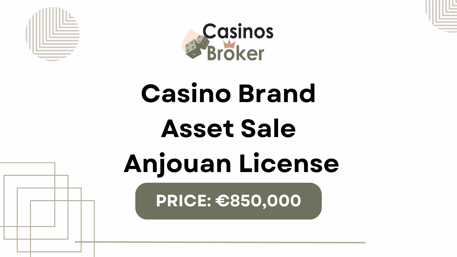 Marcă de cazinou online – Vânzare de active – Anjouan