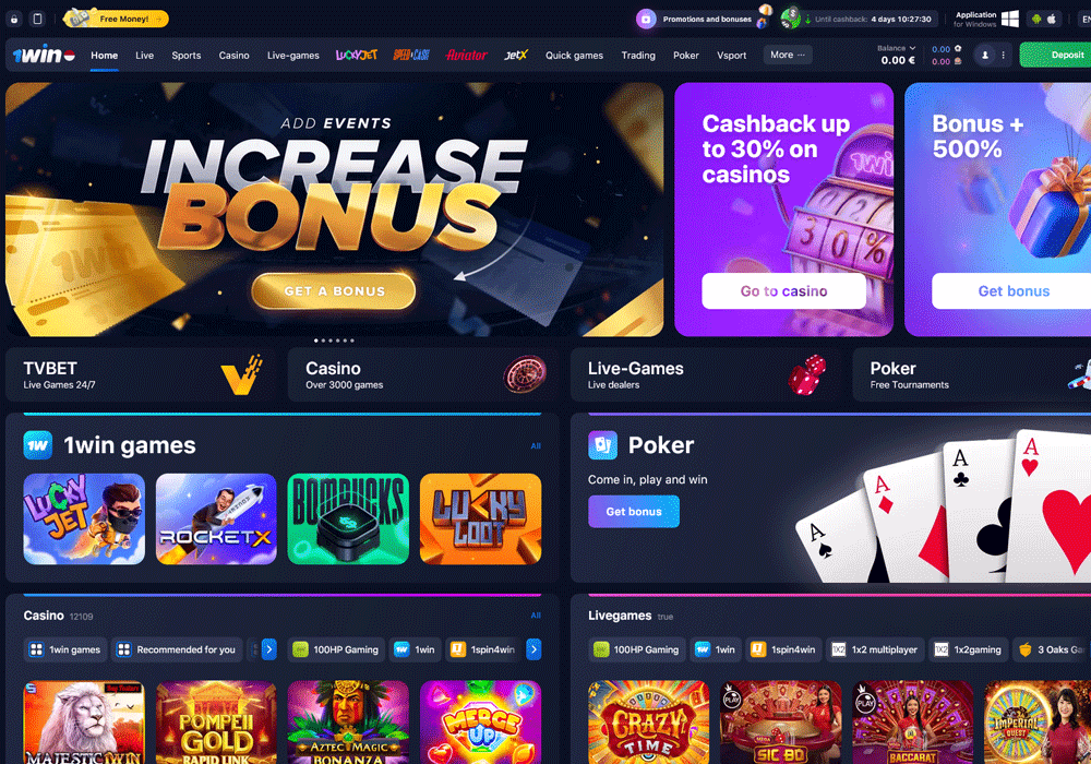 1win casino homepage