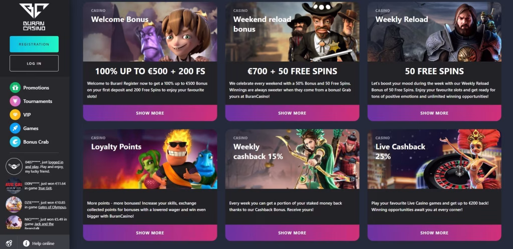 Buran Casino-promoties