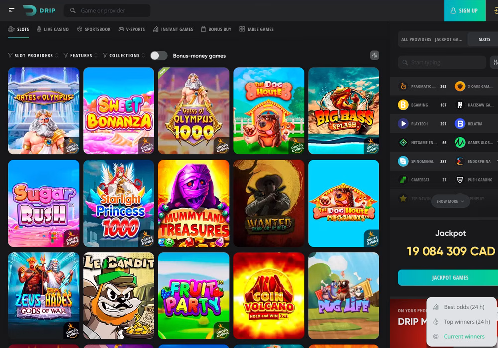 Слот машини в Drip Casino