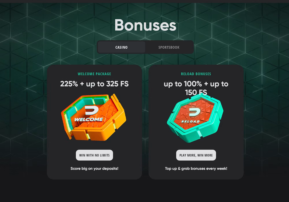 Бонуси за добре дошли в Drip Casino