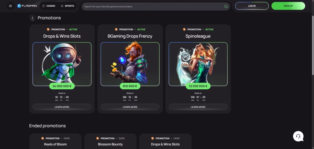 Акции казино Flagman