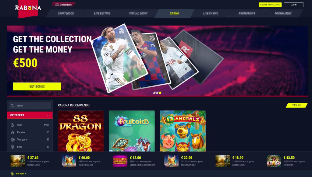 Recensie van de Rabona Casino-website