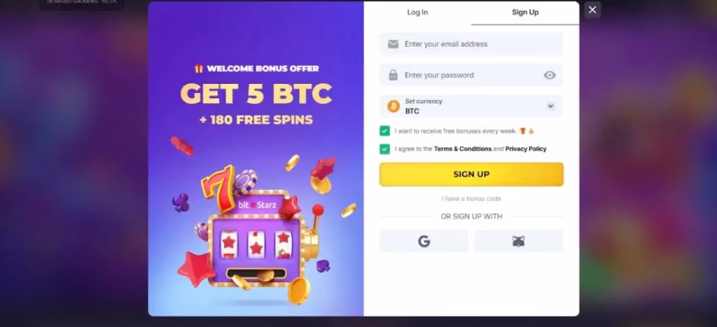 Bitstarz casino registreren