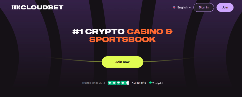 Página de inicio del casino Cloudbet