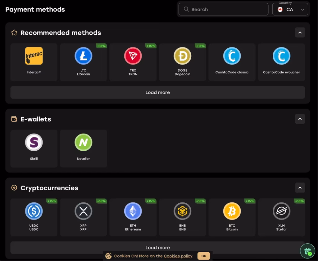 stortingen en opnames bij Fairspin