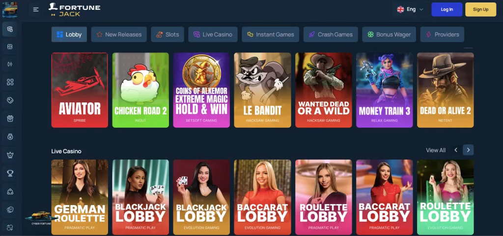 Fortunejack-spellen en spelaanbieders