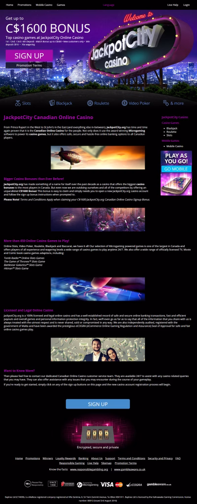 jackpot city casino desktop