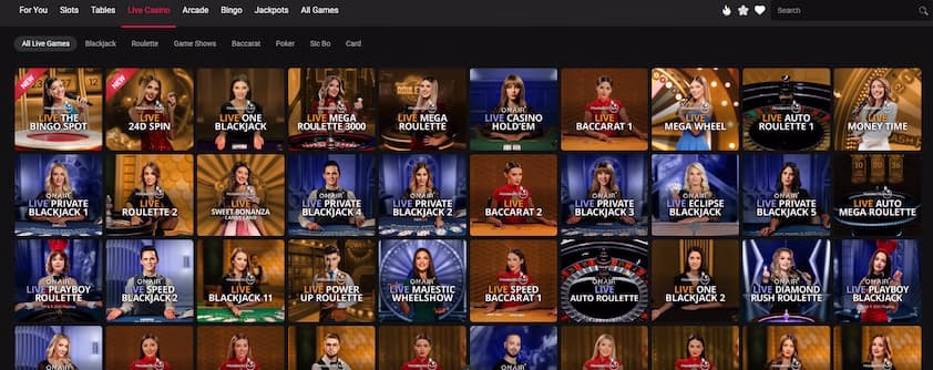 spin casino ontario live dealer games