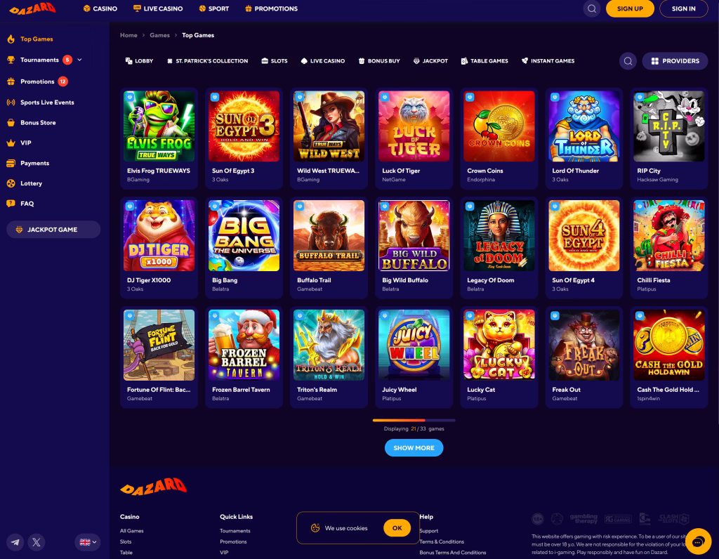 dazard casino top slot games