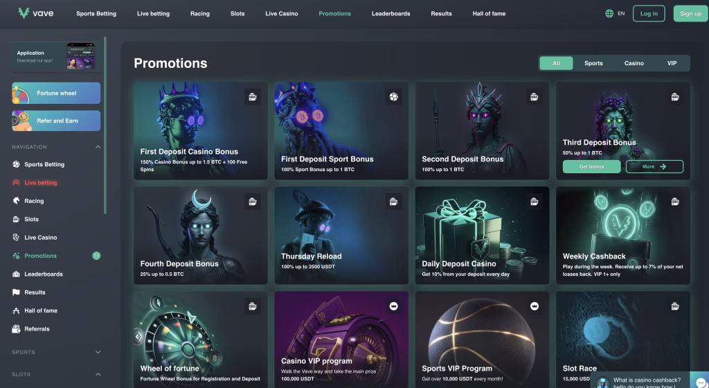 Vave Casino Promotions